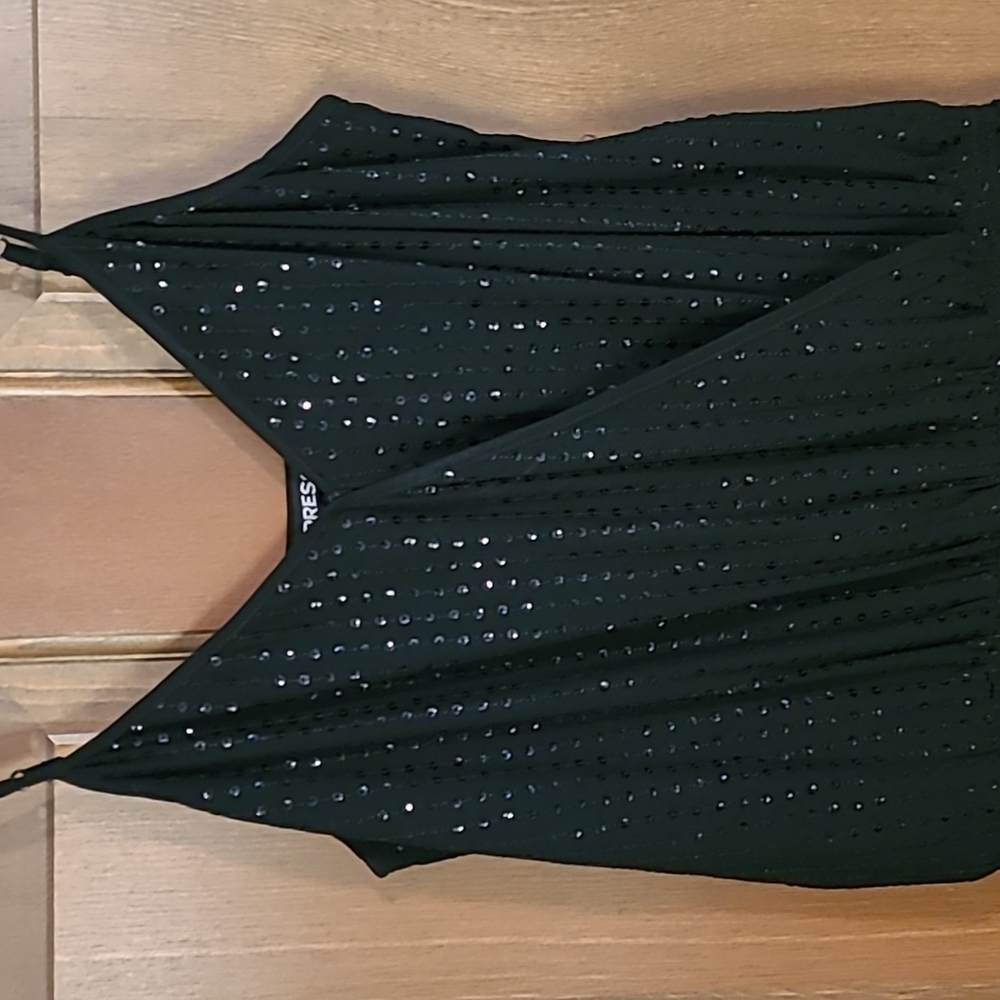 🔥Express full sequin black jumpsuit. Size 2